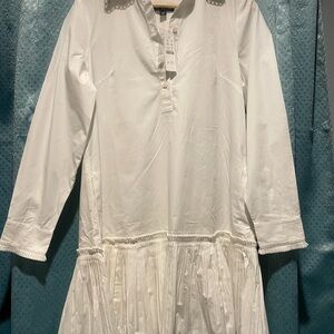 J. Crew White Long Sleeve Casual Dress